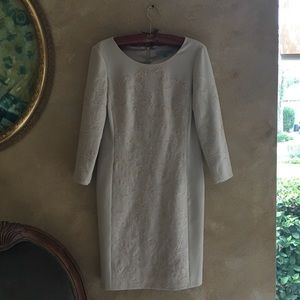 Antonio Melani embroidered lace ivory beige dress
